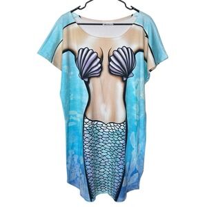 VINTAGE Body Dreams Tease Top Shirt One Size Coverup Bikini Beach Mermaid